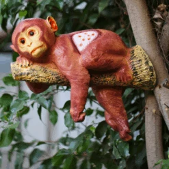 Monkey Hanging On Tree Decor