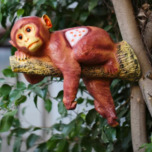 Monkey Hanging On Tree Decor
