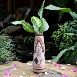 Ethnical Lady Terracotta Pot
