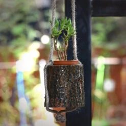 Timber Tambour Hanging Planter