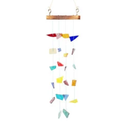 Rainbow Stained Glass Windchime -Plant Life Decor Shop 1 pp
