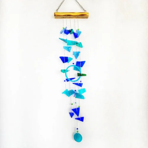 Zen Blue Stained Glass Windchime -Plant Life Decor Shop 20221124 094758 01