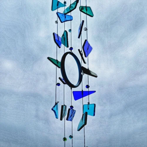 Zen Blue Stained Glass Windchime