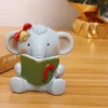 Miniature Cute Elephant Reading Book Decor– Cute Decor For Terrariums