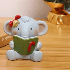 Miniature Cute Elephant Reading Book Decor– Cute Decor For Terrariums