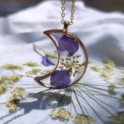 Wish Me A Moon Real Dried Flower Necklace