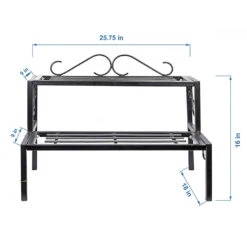 2 Tier Step Metal Stand -Plant Life Decor Shop 2 tier steps metal Stand 3