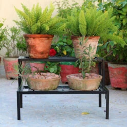 2 Tier Step Metal Stand -Plant Life Decor Shop 2 tier steps metal Stand 4