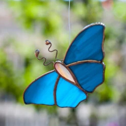 Suncatcher 2D Flying Butterflies 10 Suncatcher 2D Flying Butterflies -Plant Life Decor Shop 2dflyingbutterfly deepblue white