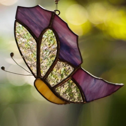 Suncatcher 2D Big Butterflies -Plant Life Decor Shop 2dglassbutterflies purple