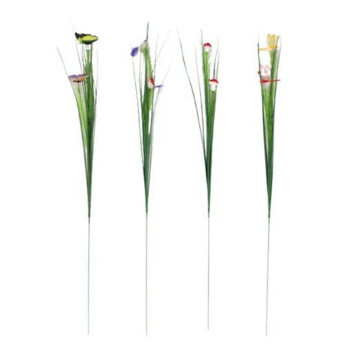 Artificial Garden Sticks Butterfly, Dragonfly, Mushroom And Birds Set Of 4 Decor