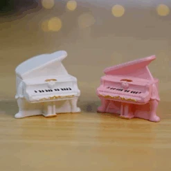 Miniature Pink & White Piano (Set Of 6) Decor