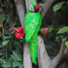 Green Parrot Sitting On Branch Decor