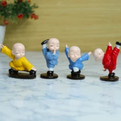 Miniature Kung Fu Monks Set Of 4 Decor