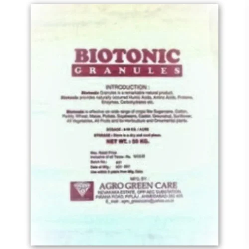 Biotonic Granules -A Slow-Release Fertilizer
