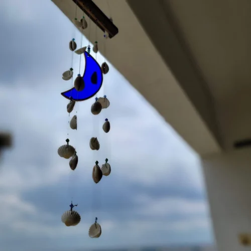 Moon Shell Stained Glass Windchime