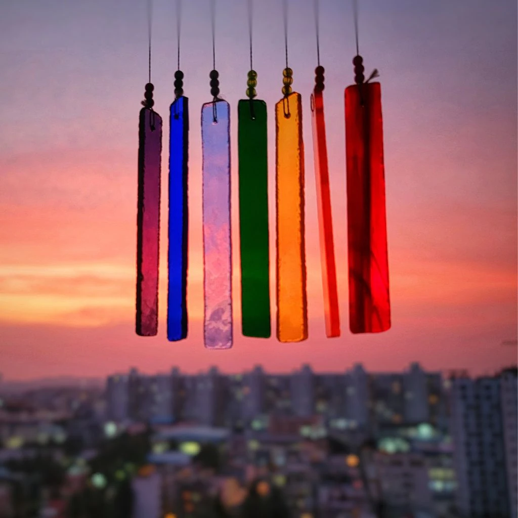 Chakra Chime Stained Glass WindChime 2 Chakra Chime Stained Glass WindChime - Image 2