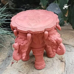 Four Headed Elephant Terracotta Stand -Plant Life Decor Shop 4 headed elephant stand 3