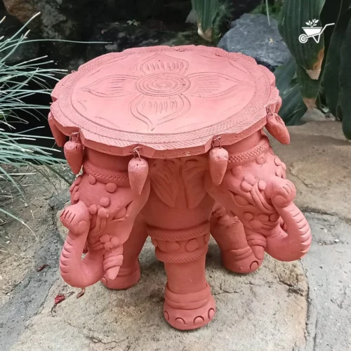 Four Headed Elephant Terracotta Stand -Plant Life Decor Shop 4 headed elephant stand 3