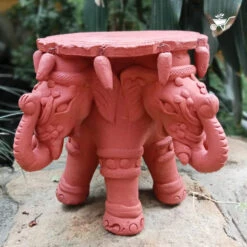 Four Headed Elephant Terracotta Stand -Plant Life Decor Shop 4 headed elephant stand 4