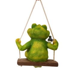 Wonderland Garden Frog On Swing (Garden Decor Home Decor, Hanging Frog, Frog, Garden Statue, Animal Statue) -Plant Life Decor Shop 5W 5LDK RGNV 3