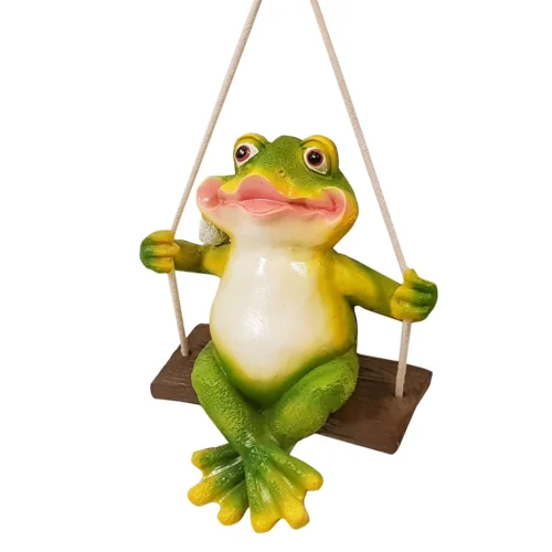 Wonderland Garden Frog On Swing (Garden Decor Home Decor, Hanging Frog, Frog, Garden Statue, Animal Statue) -Plant Life Decor Shop 5W 5LDK RGNV 5