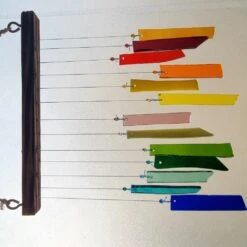 Suncatcher Rainbow Strip Stained Glass Windchime