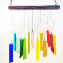 Suncatcher Rainbow Strip Stained Glass Windchime -Plant Life Decor Shop 62 2 edited
