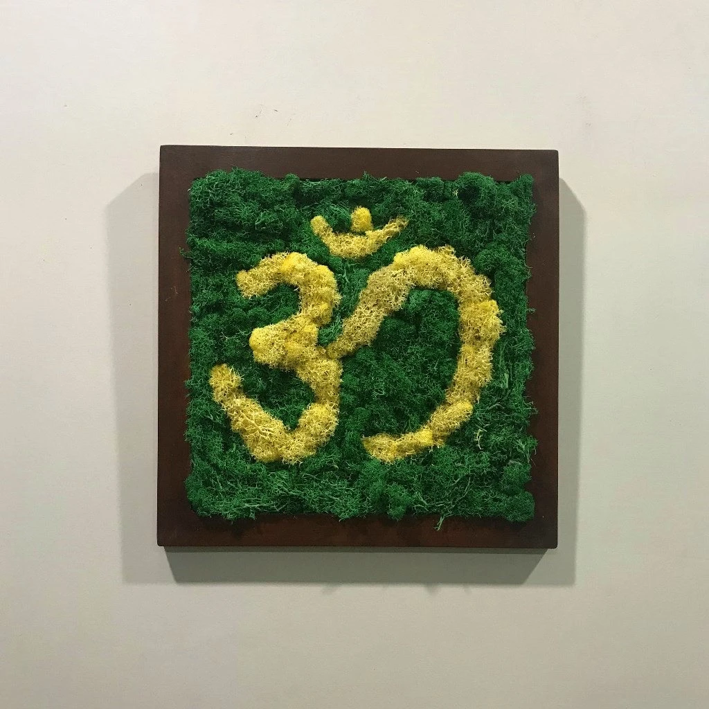 AUM Preserved Moss Frame With Dark Wood 3 AUM Preserved Moss Frame With Dark Wood - Image 3