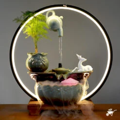 A Drop Of Doe Water Fountain LED Decor Zen Garden
