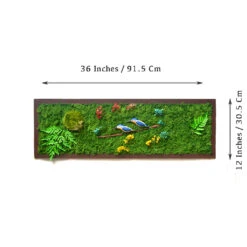 A Vivid Thicket Preserved Moss Frame With Dark Wood -Plant Life Decor Shop A Vivid Thicket 36x12 2