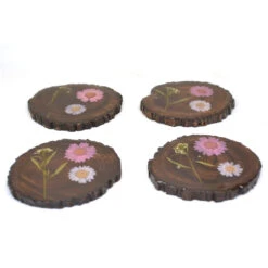 Craggy Coral Dried Flower Coaster -Plant Life Decor Shop A craggy coral coaster 4