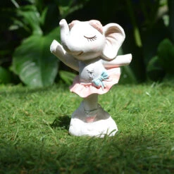 Miniature Dancing Baby Elephant – Cute Ballet Pose Resin Figurine -Plant Life Decor Shop Baby Elephant Doing Ballet Dance 1