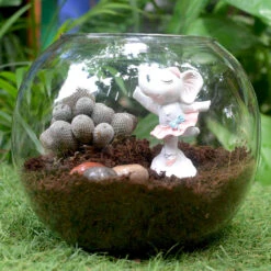 Miniature Dancing Baby Elephant – Cute Ballet Pose Resin Figurine -Plant Life Decor Shop Baby Elephant Doing Ballet Dance 4