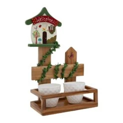 Bird House Fence Wooden Planter -Plant Life Decor Shop Birdhouse Fence Wooden Planter 5