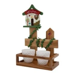 Bird House Fence Wooden Planter -Plant Life Decor Shop Birdhouse Fence Wooden Planter 6