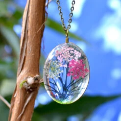 Blushing Meadows Real Dried Flower Necklace -Plant Life Decor Shop Blushing meadows 2