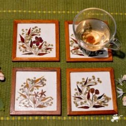 Pastel Blooms Dried Flower Coaster