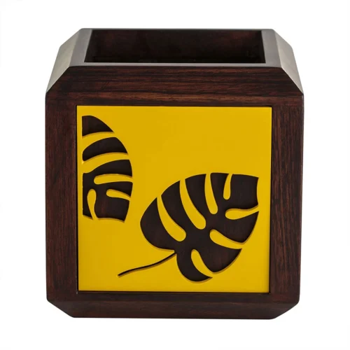 QUBO Floral Leaf Handmade Wooden Indoor Planter Pot -Plant Life Decor Shop C1001 2