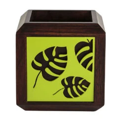 QUBO Floral Leaf Handmade Wooden Indoor Planter Pot -Plant Life Decor Shop C1002 2