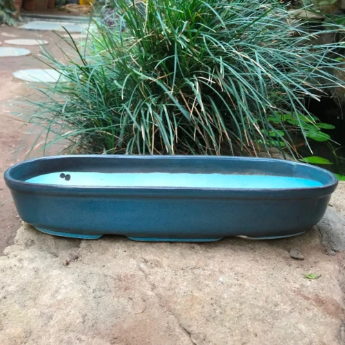 Chiselled Bonsai Ceramic Tray -Plant Life Decor Shop ChiselledBonsaiCeramicTray Small PacificBlue 7