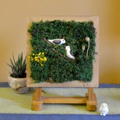 Clandestine Perch Tabletop Preserved Moss Frame With Stand