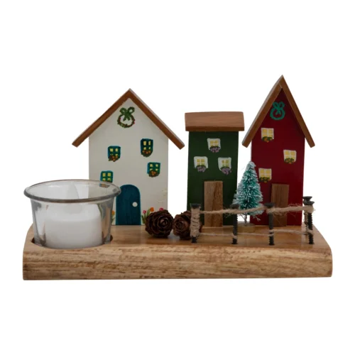 Vintage Wooden Row Of Houses T Light Decor 9 Vintage Wooden Row Of Houses T Light Decor -Plant Life Decor Shop Copy of IMG 0574