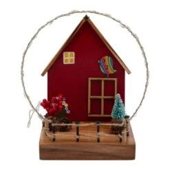 Red Cottage With String Lights Decor -Plant Life Decor Shop CopyofIMG 0541