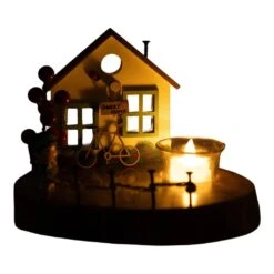Vintage Wooden Yellow House T Light Decor -Plant Life Decor Shop CopyofIMG 0602