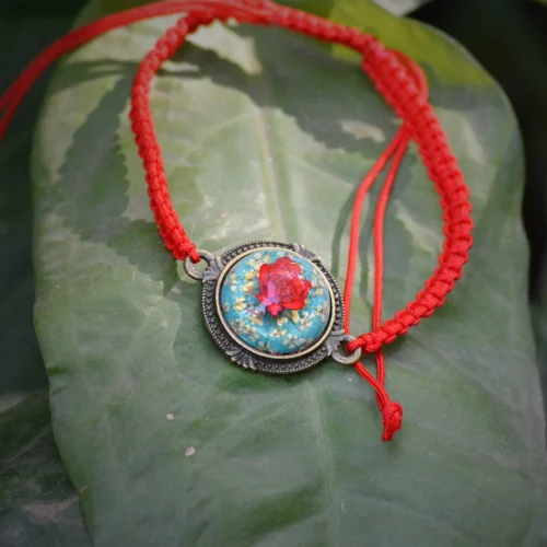 Cordial Cerise Real Dried Flower Bracelet -Plant Life Decor Shop Cordial Cerise 1