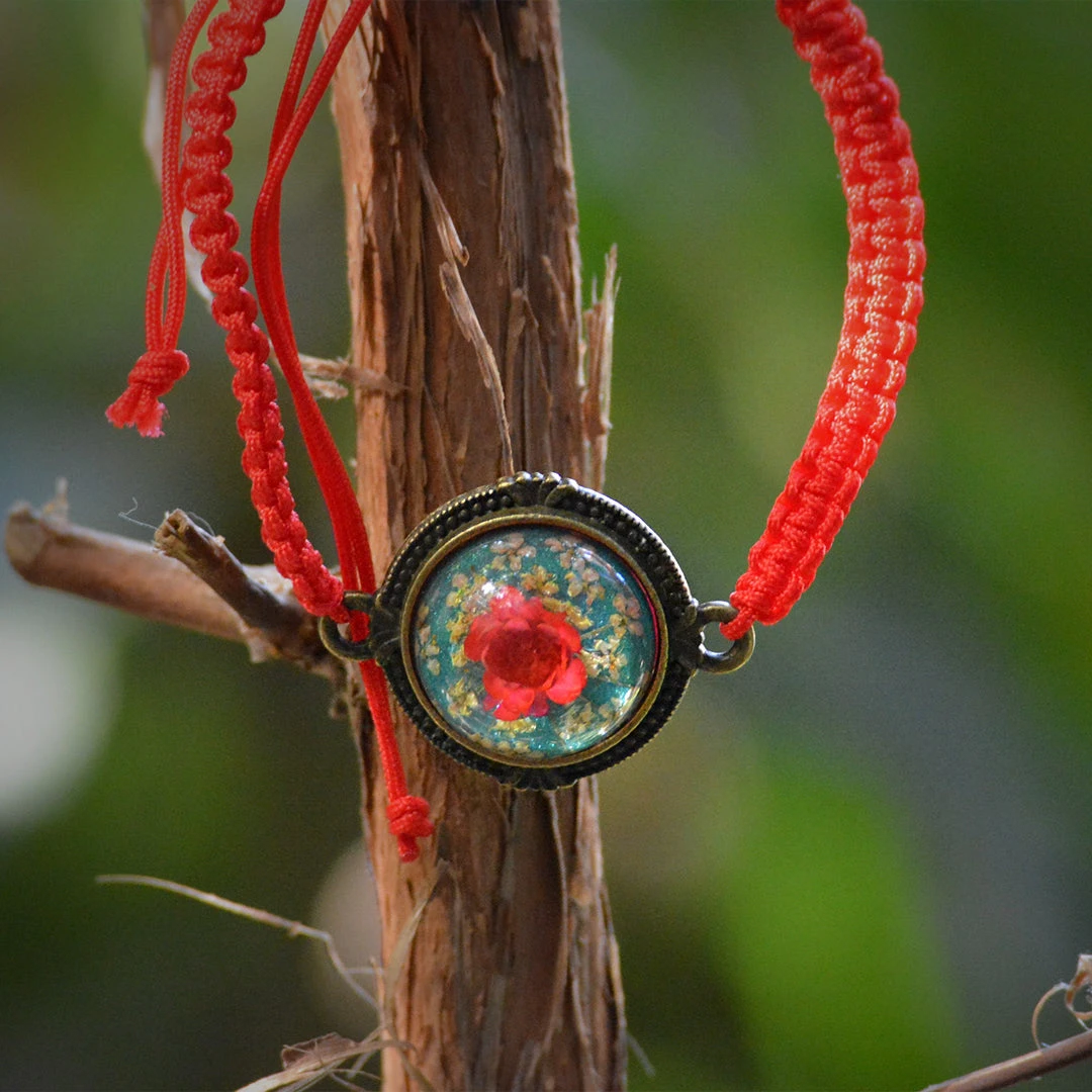 Cordial Cerise Real Dried Flower Bracelet 6 Cordial Cerise Real Dried Flower Bracelet - Image 6