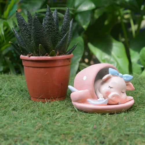 Miniature Baby Pig With Bow Sleeping In Tent Decor -Plant Life Decor Shop Cute Pig Sleeping 3 92499eaa 07bd 4d88 9673 cc42cbd063c2