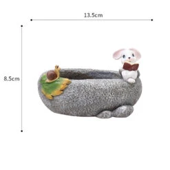 Cute Rabbit Reading Resin Succulent Pot 5 Cute Rabbit Reading Resin Succulent Pot -Plant Life Decor Shop Cute Rabbit Reading resinpot 2