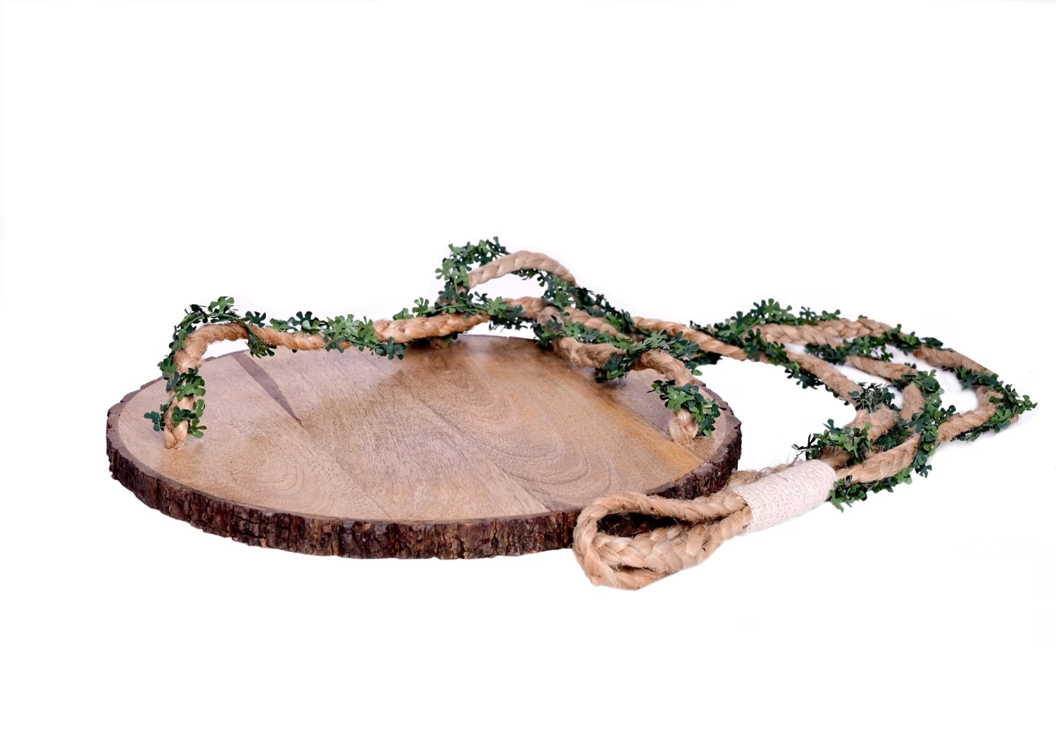 Jute Wall Hanging Shelf With Wooden Base 4 Jute Wall Hanging Shelf With Wooden Base - Image 4